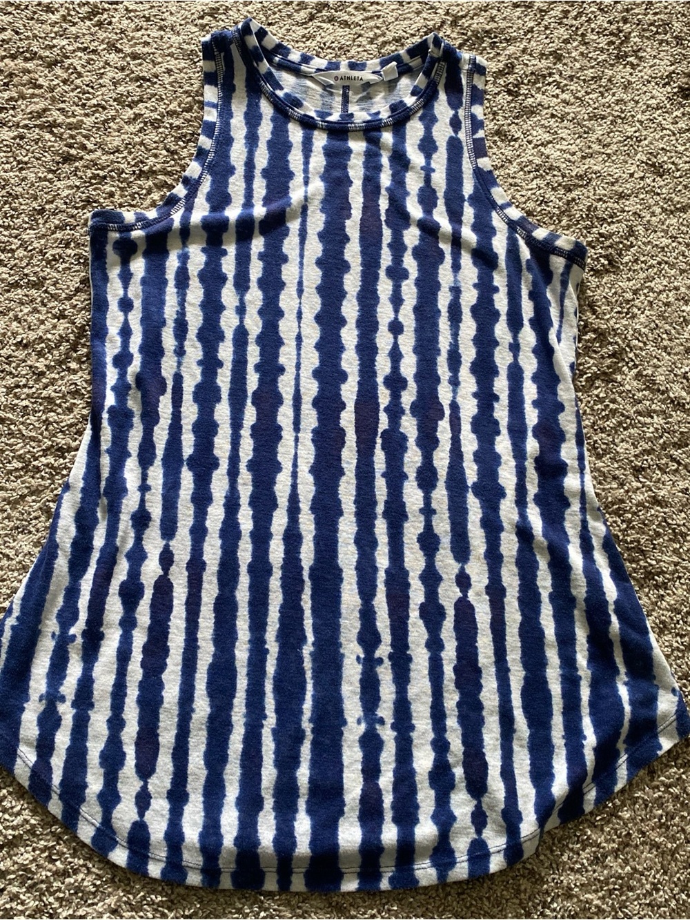 Rail Tie-Dye Stripe Tank Dress- Blue & White